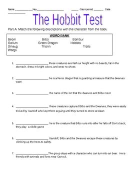 the hobbit study guide answers